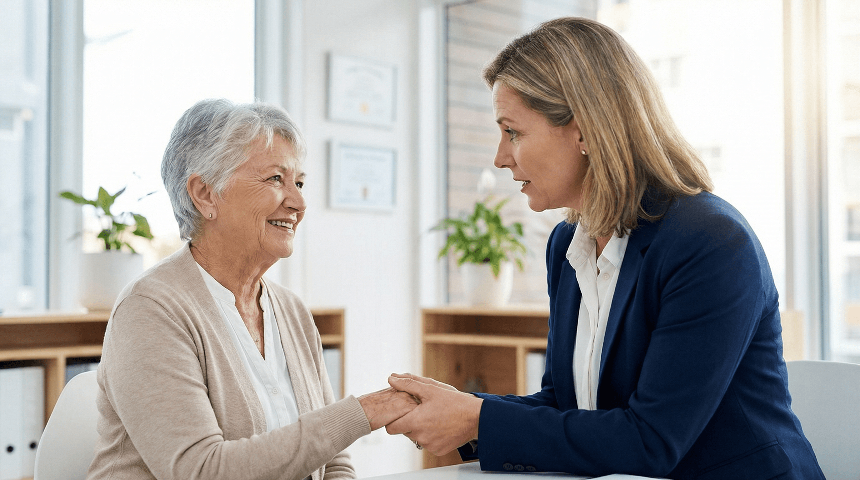 Patient and healthcare provider discussing clinical trial participation